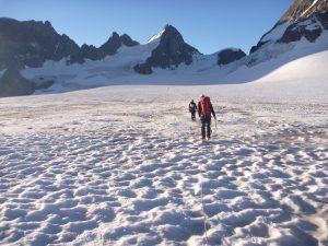 Route up Mont Collon Glacier