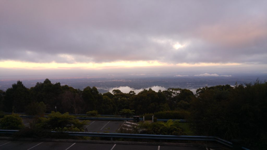 View across Melbourne from the Sky High restaurant at the top of Mount Dandenong